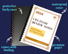 Load image into Gallery viewer, 2024 | CPA Exam Review Notes - 3 Core Sections Bundle | Printed & Shipped | 113 Pages | 2024 Edition