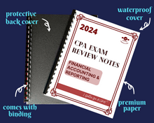 Load image into Gallery viewer, 2024 | CPA Exam Review Notes - 3 Core Sections Bundle | Printed & Shipped | 113 Pages | 2024 Edition