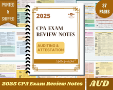 Load image into Gallery viewer, 2025 | CPA Exam Review Notes - 3 Core Sections Bundle | Printed & Shipped | 115 Pages | 2025 Edition
