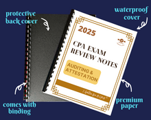 Load image into Gallery viewer, 2025 | CPA Exam Review Notes - AUD | Printed & Shipped | 37 Pages | Auditing and Attestation | 2025 Edition