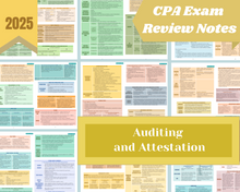 Load image into Gallery viewer, 2025 | CPA Exam Review Notes - 6 Sections Complete Bundle | Digital Download | 216 Pages | 2025 Edition