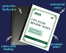 Load image into Gallery viewer, 2025 | CPA Exam Review Notes - 3 Core Sections Bundle | Printed & Shipped | 115 Pages | 2025 Edition