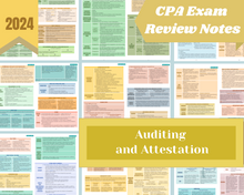 Load image into Gallery viewer, 2024 | CPA Exam Review Notes - 6 Sections Complete Bundle | Digital Download | 213 Pages | 2024 Edition
