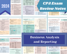 Load image into Gallery viewer, 2024 | CPA Exam Review Notes - BAR | Digital Download | 35 Pages | Business Environment and Concepts | 2024 Edition
