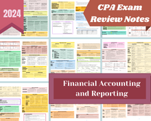 Load image into Gallery viewer, 2024 | CPA Exam Review Notes - FAR | Digital Download | 39 Pages | Financial Accounting and Reporting | 2024 Edition
