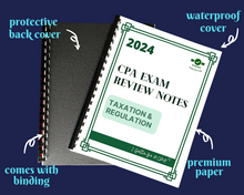 Load image into Gallery viewer, 2024 | CPA Exam Review Notes - REG | Printed &amp; Shipped | 37 Pages | Taxation and Regulation | 2024 Edition
