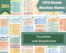 Load image into Gallery viewer, 2024 | CPA Exam Review Notes - REG | Digital Download | 37 Pages | Taxation and Regulation | 2024 Edition
