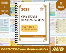 Load image into Gallery viewer, 2025 | CPA Exam Review Notes - 6 Sections Complete Bundle | Printed &amp; Shipped | 216 Pages | 2025 Edition
