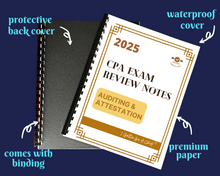 Load image into Gallery viewer, 2025 | CPA Exam Review Notes - AUD | Printed &amp; Shipped | 37 Pages | Auditing and Attestation | 2025 Edition
