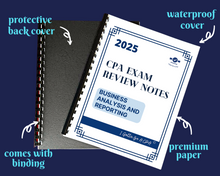 Load image into Gallery viewer, 2025 | CPA Exam Review Notes - BAR | Printed &amp; Shipped | 36 Pages | Business Analysis and Reporting | 2025 Edition
