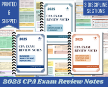 Load image into Gallery viewer, 2025 | CPA Exam Review Notes - 3 Discipline Sections Bundle | Printed &amp; Shipped| 101 Pages | 2025 Edition
