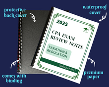 Load image into Gallery viewer, 2025 | CPA Exam Review Notes - 3 Core Sections Bundle | Printed &amp; Shipped | 115 Pages | 2025 Edition
