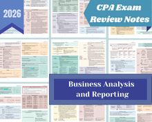 Load image into Gallery viewer, 2026 | CPA Exam Review Notes - BAR | Digital Download | 36 Pages | Business Environment and Concepts | 2026 Edition
