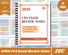 Load image into Gallery viewer, 2026 | CPA Exam Review Notes - 6 Sections Complete Bundle | Printed &amp; Shipped | 216 Pages | 2026 Edition
