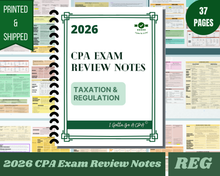 Load image into Gallery viewer, 2026 | CPA Exam Review Notes - 6 Sections Complete Bundle | Printed &amp; Shipped | 216 Pages | 2026 Edition
