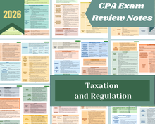 Load image into Gallery viewer, 2026 | CPA Exam Review Notes - REG | Digital Download | 37 Pages | Taxation and Regulation | 2026 Edition
