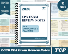 Load image into Gallery viewer, 2026 | CPA Exam Review Notes - 6 Sections Complete Bundle | Printed &amp; Shipped | 216 Pages | 2026 Edition
