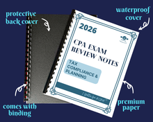 Load image into Gallery viewer, 2026 | CPA Exam Review Notes - 6 Sections Complete Bundle | Printed &amp; Shipped | 216 Pages | 2026 Edition

